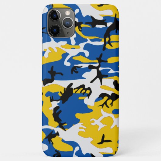 Coques Case-Mate iPhone Camo bleu et jaune (Dos)