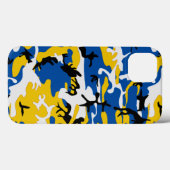Coques Case-Mate iPhone Camo bleu et jaune (Verso (horizontal))