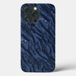 iPhone 13 Pro Case Camo bleu rayé