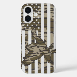 Coques iPhone 16 Camo Bottom Lands Canard colvert patriotique Camo