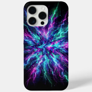 Coque iPhone 15 Pro Max Camo électrique, design futuriste, camouflage néon