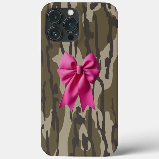 Coques Case-Mate iPhone Camo Fille Ruban Rose Arc Bas Camo (Verso)