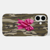Coques Case-Mate iPhone Camo Fille Ruban Rose Arc Bas Camo (Verso (horizontal))