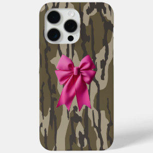 Coque iPhone 15 Pro Max Camo Filles Camo Pink Ribbon Bow Bottomland Camo
