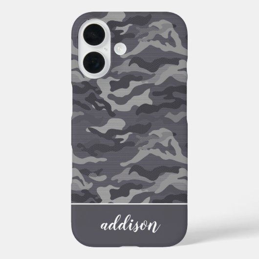 Coques Case-Mate iPhone Camo gris foncé (Verso)