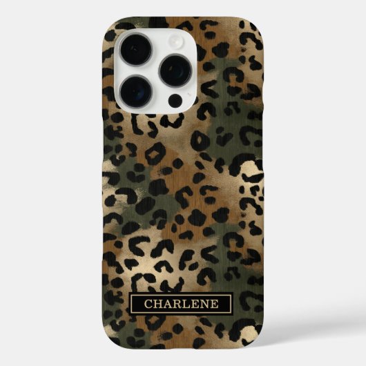 Coques Case-Mate iPhone Camo Leopard Print Monogrammed (Verso)