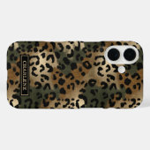 Coques Case-Mate iPhone Camo Leopard Print Monogrammed (Verso (horizontal))