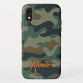Coques Case-Mate iPhone Camo Motif avec Monogramme orange (Dos)