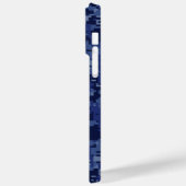 Coques Case-Mate iPhone Camo numérique Bleu GARDEZ CALME votre texte (Verso / Gauche)