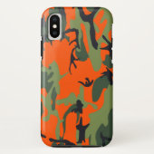 Coques Case-Mate iPhone Camo orange et vert de sécurité (Dos)