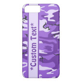 Coques Case-Mate iPhone Camo pourpre avec le texte fait sur commande (Dos)