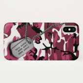 Coques Case-Mate iPhone Camo rose avec des étiquettes de chien (Dos (Horizontal))