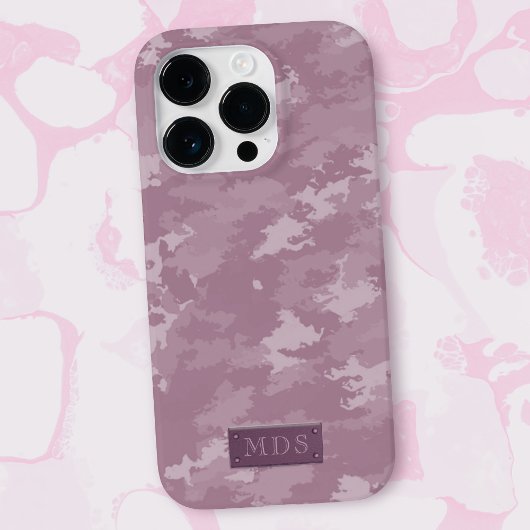 Coques Case-Mate iPhone Camo rose Motif mignon Camouflage fille Monogramme