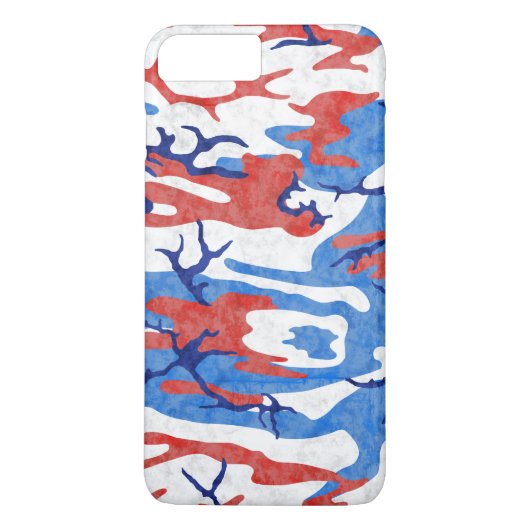 Coques Case-Mate iPhone Camo rouge et bleu détendu (Dos)