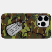 Coques Case-Mate iPhone Camo vert avec étiquette de chien (Verso (horizontal))