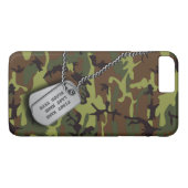Coques Case-Mate iPhone Camo vert avec l'étiquette de chien (Dos (Horizontal))