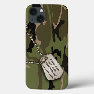Etui iPhone Case-Mate Camo vert militaire avec l'étiquette de chien