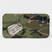 Coques Case-Mate iPhone Camo vert militaire avec l'étiquette de chien (Dos (Horizontal))
