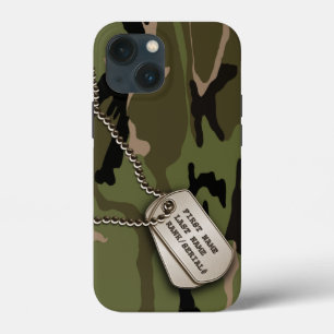 Coques Pour iPhone Camo vert militaire avec l'étiquette de chien