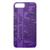 Coques Case-Mate iPhone Camo violet foncé avec texte personnalisé (Dos)
