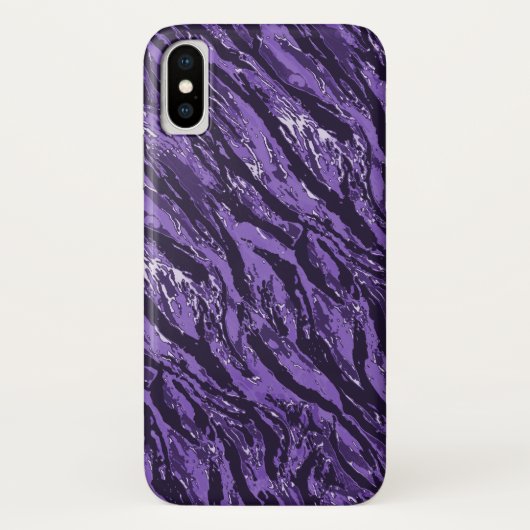 Coques Case-Mate iPhone Camo violet rayé (Dos)