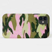 Coques Case-Mate iPhone Camoflauge rose et vert (Dos (Horizontal))