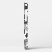 Coques Case-Mate iPhone camouflage abstrait style doodé, noir (Verso / Gauche)
