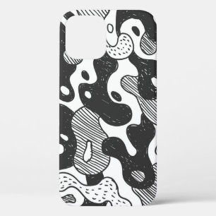 Case-Mate iPhone Case camouflage abstrait style doodé, noir