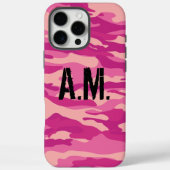 Coques Case-Mate iPhone Camouflage armée Monogramme rose (Verso)