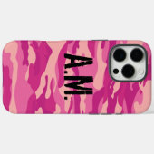 Coques Case-Mate iPhone Camouflage armée Monogramme rose (Verso (horizontal))