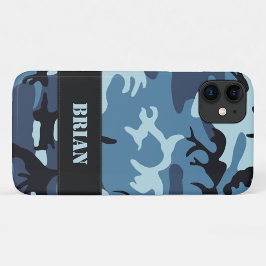 Coques Case-Mate iPhone Camouflage bleu (Dos (Horizontal))