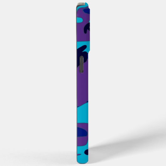 Coques Case-Mate iPhone Camouflage bleu foncé et violet (Verso / Droite)