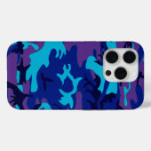 Coques Case-Mate iPhone Camouflage bleu foncé et violet (Verso (horizontal))