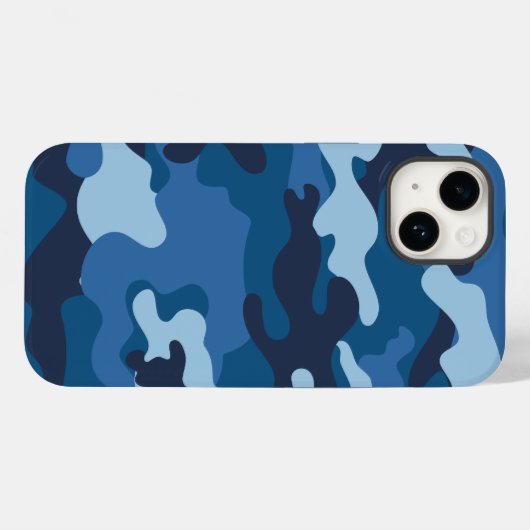 Coques Case-Mate iPhone Camouflage bleu mignon (Verso (horizontal))