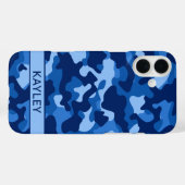 Coques Case-Mate iPhone Camouflage Bleu Personnalisé (Verso (horizontal))
