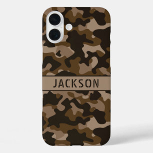 Coques iPhone 16 Plus Camouflage Brun Personnalisé
