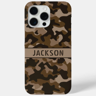 Coque iPhone 15 Pro Max Camouflage Brun Personnalisé