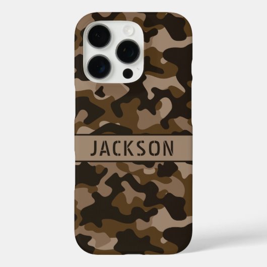 Coques Case-Mate iPhone Camouflage Brun Personnalisé (Verso)