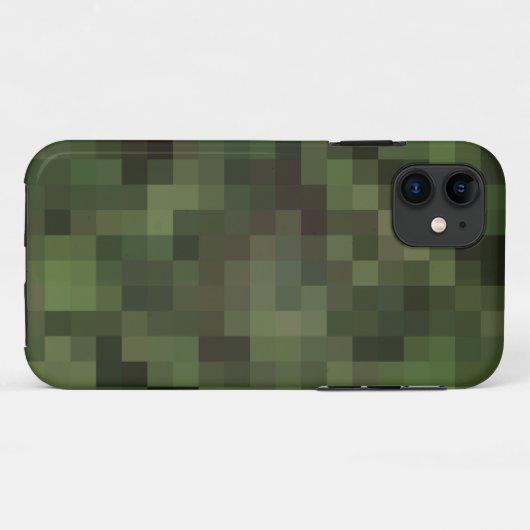 Coques Case-Mate iPhone camouflage carré vert (Dos (Horizontal))