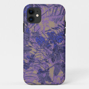 Coque iPhone 11 Camouflage contre la fleur bleue