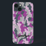 iPhone 13 Coque Camouflage cool Girly Pink Nom Personnalisé<br><div class="desc">Camo design motif dans la couleur mélange rose, violet et vert olive clair et vert olive foncé dans un ton gris subtil avec un endroit pour votre nom. Personnalisez-le avec le nom du destinataire ou customisez-le davantage si vous souhaitez modifier la police, la taille et la couleur du texte et...</div>