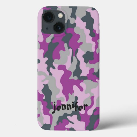 Coques Case-Mate iPhone Camouflage cool Girly Pink Nom Personnalisé (Verso)