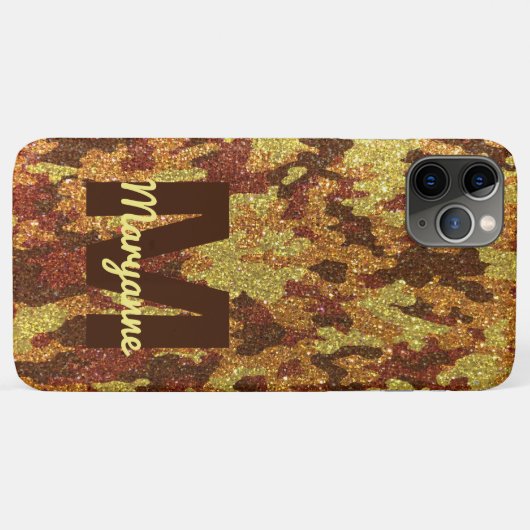 Coques Case-Mate iPhone Camouflage d'automne Parties scintillant Orange Ch (Dos (Horizontal))