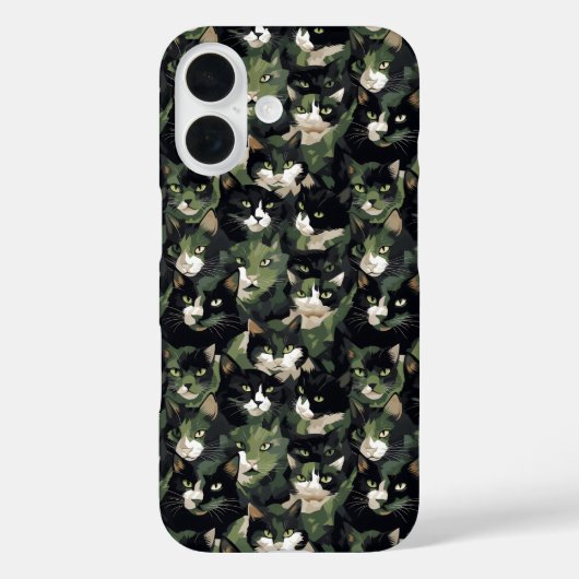 Coques Case-Mate iPhone Camouflage de chats verts (Verso)