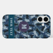 Coques Case-Mate iPhone Camouflage de la Marine des Chats (Verso (horizontal))