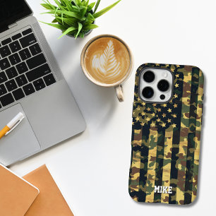 Coques iPhone 16 Pro Max Camouflage drapeau américain, USA, patriotique, Ve
