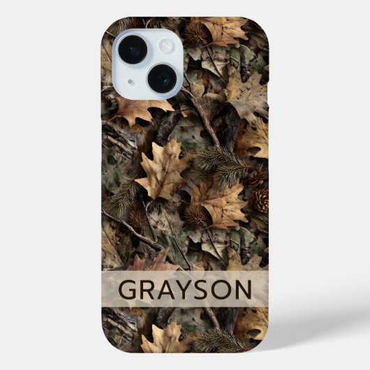 Coques Case-Mate iPhone Camouflage Feuilles Mortes Personnalisé (Verso)