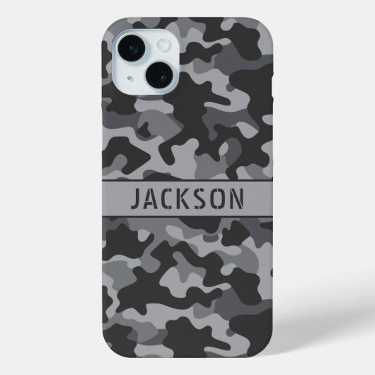 Coques Case-Mate iPhone Camouflage gris personnalisé (Verso)