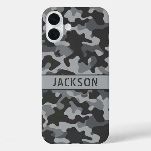 Coques Case-Mate iPhone Camouflage gris personnalisé (Verso)