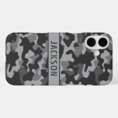Coques Case-Mate iPhone Camouflage gris personnalisé (Verso (horizontal))
